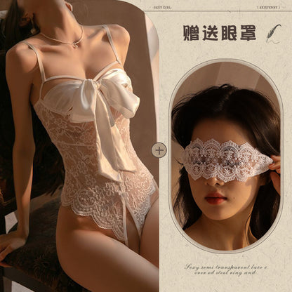 Sexy Lingerie Tight Small Chest Sexy Lace Temptation See-through No-take-off Pajamas Women Passion Set - Seldom Seen Styles