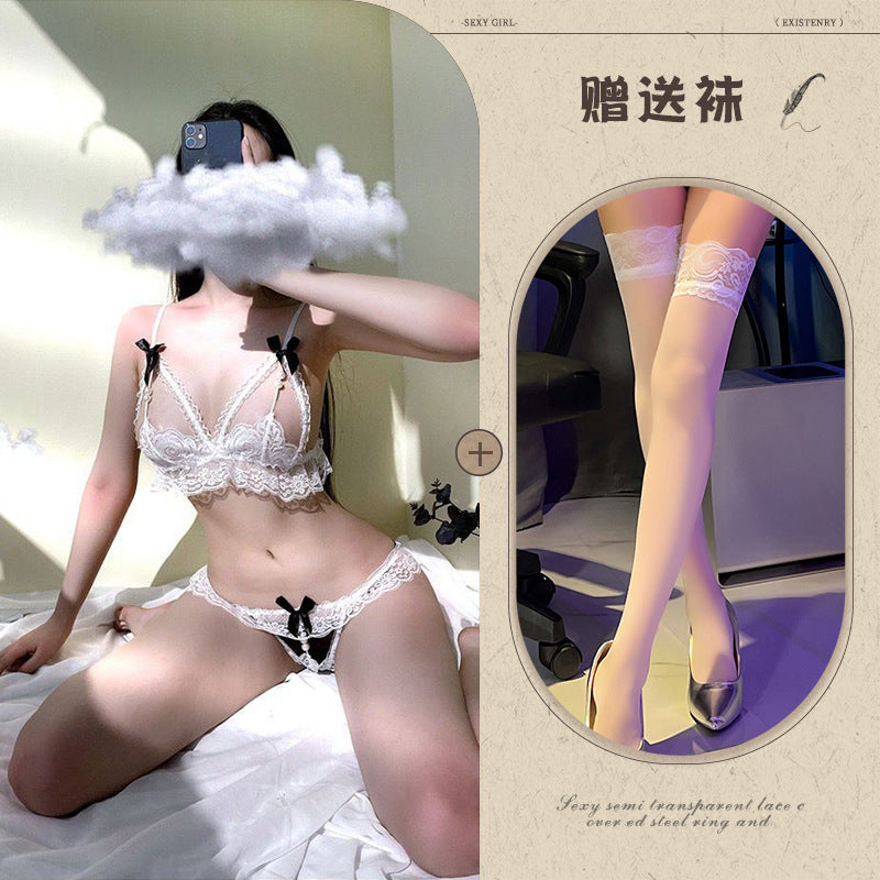 Sexy Lingerie Women's Bikini Three-Piece Pearl Thong Bra Passion Set - Seldom Seen Styles