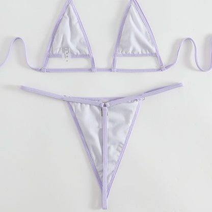 Sexy Petal Effect String Thong Cutout Micro Triangle Brazilian Two Piece Bikini Swimsuit - Seldom Seen Styles