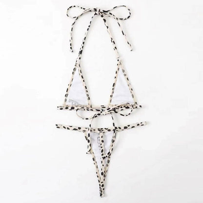 Sexy Polka Dot Slide Triangle Thong Brazilian Two Piece Bikini Swimsuit - Seldom Seen Styles