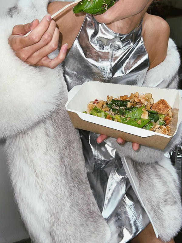 Shiny Solid Color Zipper A-line Loose Round-neck Mini Dresses - Seldom Seen Styles