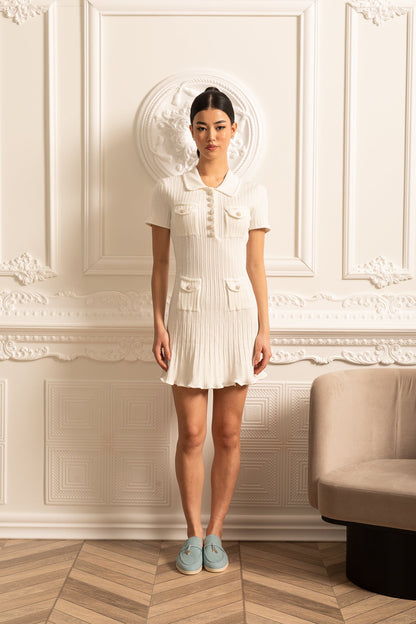 Short Sleeve Hourglass Diamond Dress - White - Seldom Seen Styles