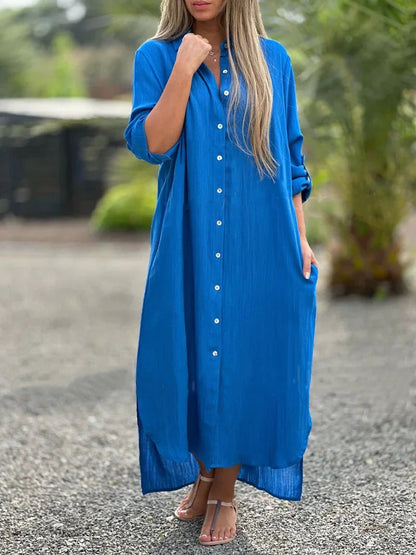 Solid Color Comfort Maxi Dress - Seldom Seen Styles
