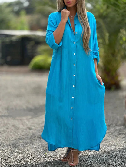 Solid Color Comfort Maxi Dress - Seldom Seen Styles