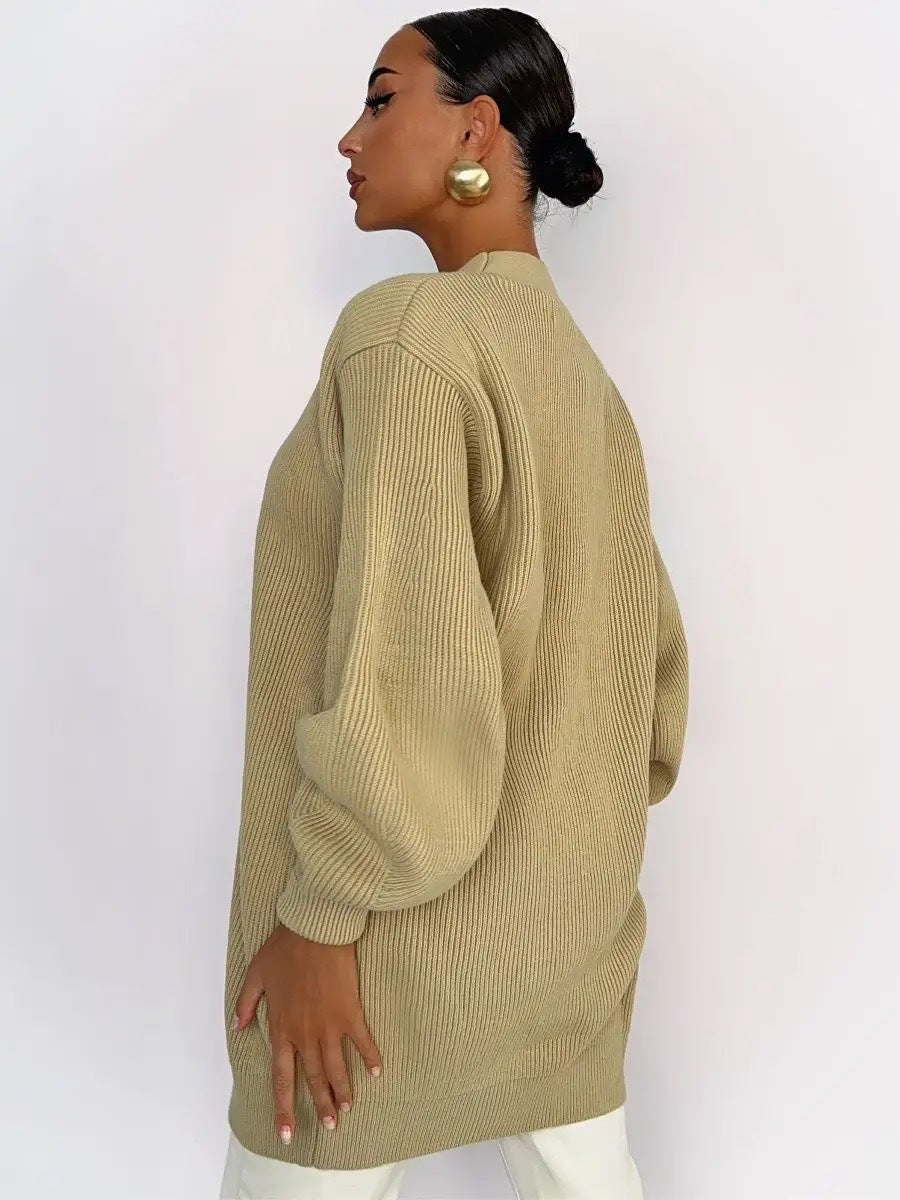 Solid Loose Women's Oversized Cardigan Sweaters Long Sleeve Button Down Open Front Knit Sweater 2025 Fall Fashion Outfits - Seldom Seen Styles