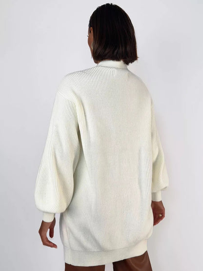 Solid Loose Women's Oversized Cardigan Sweaters Long Sleeve Button Down Open Front Knit Sweater 2025 Fall Fashion Outfits - Seldom Seen Styles