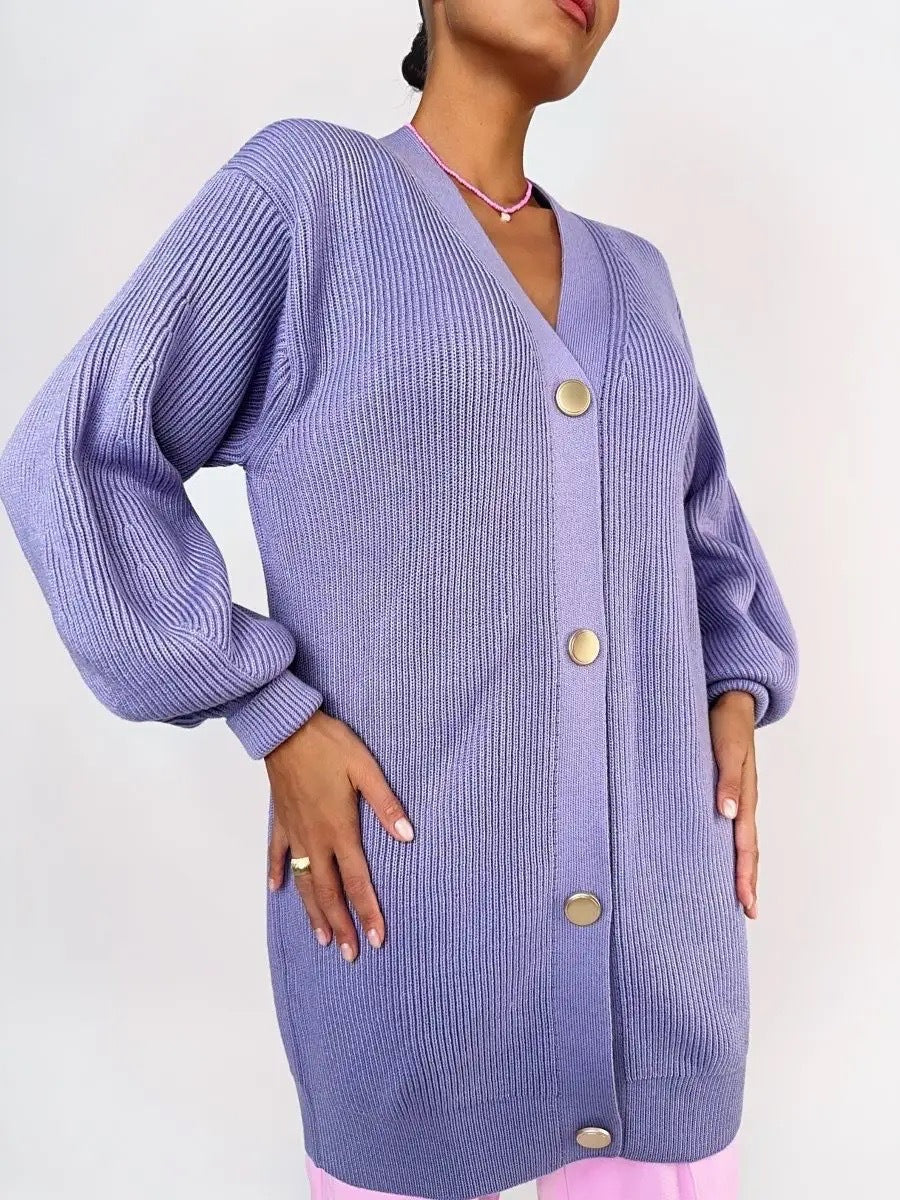 Solid Loose Women's Oversized Cardigan Sweaters Long Sleeve Button Down Open Front Knit Sweater 2025 Fall Fashion Outfits - Seldom Seen Styles