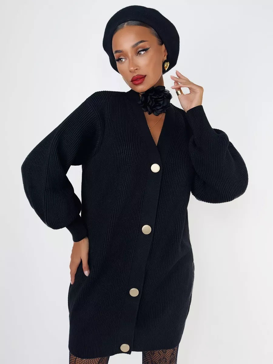 Solid Loose Women's Oversized Cardigan Sweaters Long Sleeve Button Down Open Front Knit Sweater 2025 Fall Fashion Outfits - Seldom Seen Styles