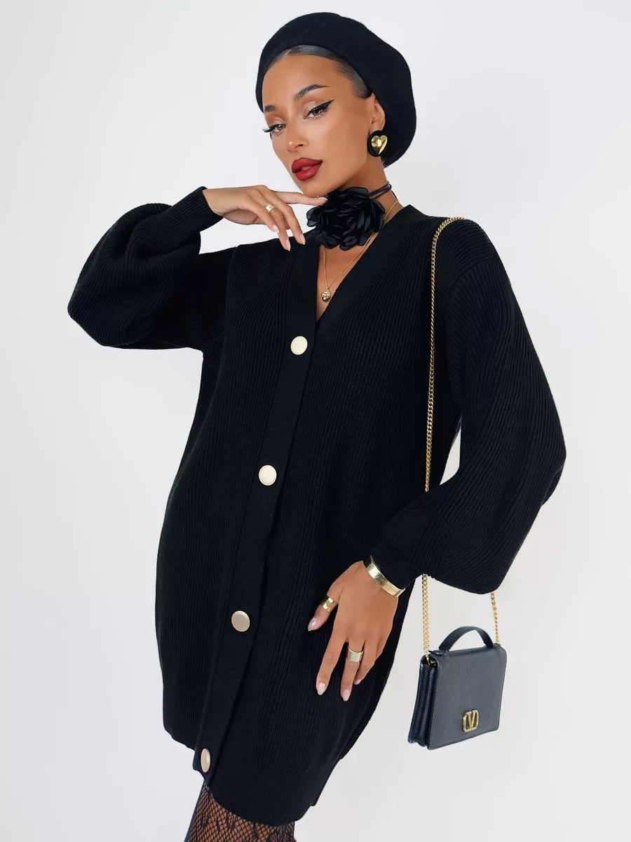 Solid Loose Women's Oversized Cardigan Sweaters Long Sleeve Button Down Open Front Knit Sweater 2025 Fall Fashion Outfits - Seldom Seen Styles