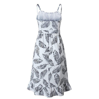 Spaghetti Strap Boho Backless Midi Dress - Seldom Seen Styles