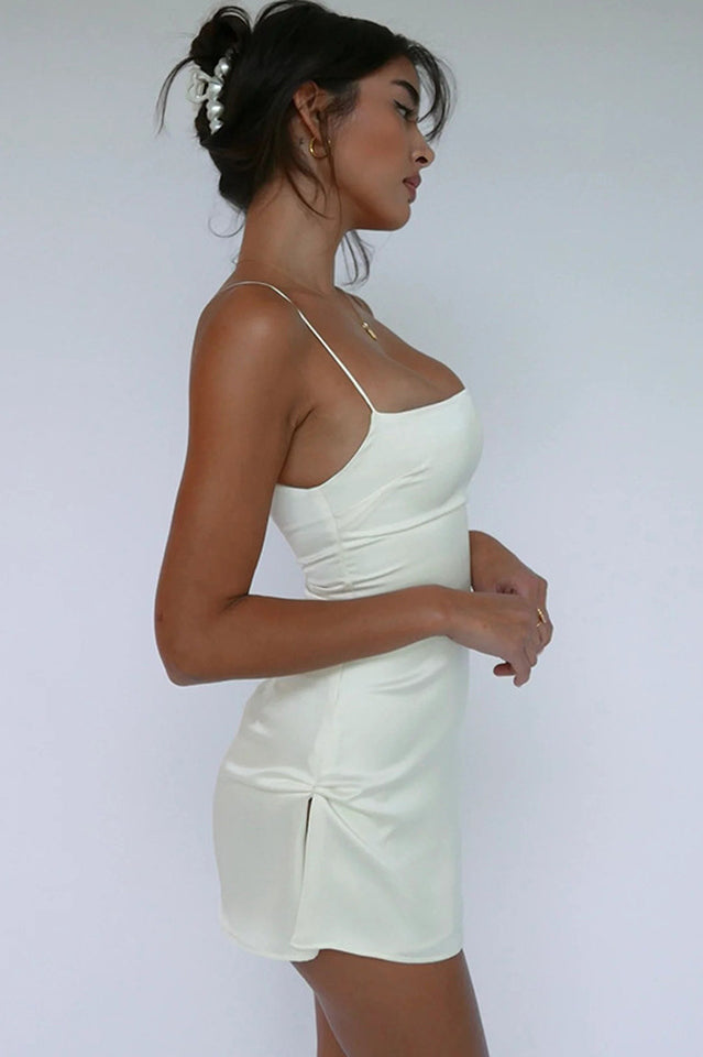 Spaghetti Strap Mini Satin Dress - Seldom Seen Styles