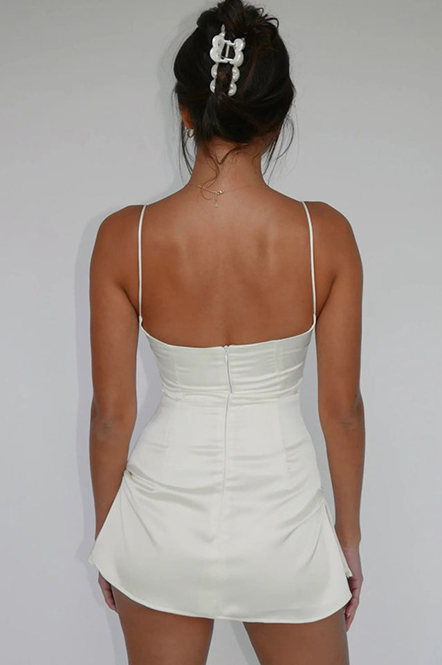 Spaghetti Strap Mini Satin Dress - Seldom Seen Styles