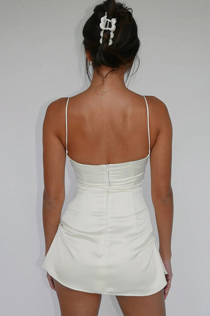 Spaghetti Strap Mini Satin Dress - Seldom Seen Styles