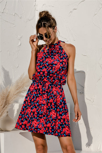 Summer Muse Dress - Floral Tie Neck With Open Back - Seldom Seen Styles
