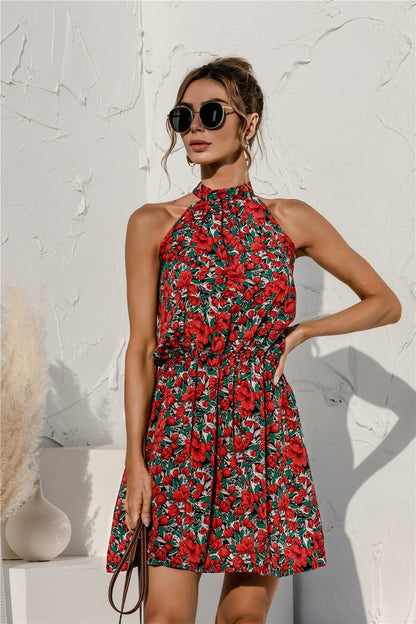 Summer Muse Dress - Floral Tie Neck With Open Back - Seldom Seen Styles