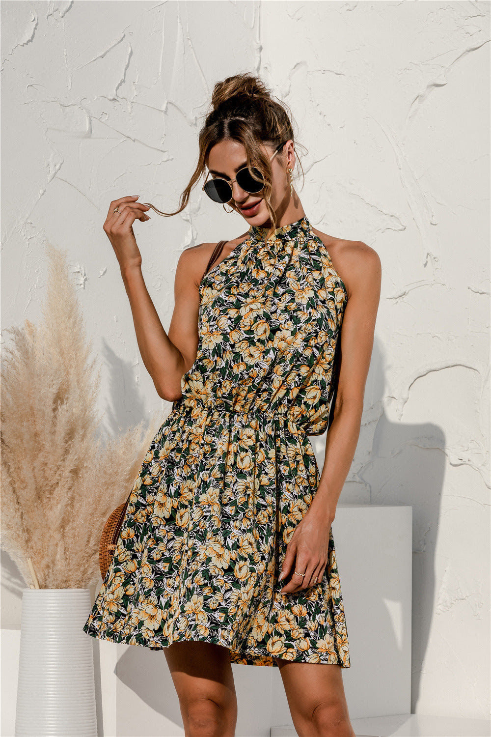 Summer Muse Dress - Floral Tie Neck With Open Back - Seldom Seen Styles