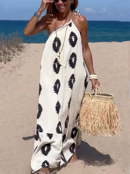 Sunshine Ethnic Print One Shoulder Loose Maxi Dress - Seldom Seen Styles