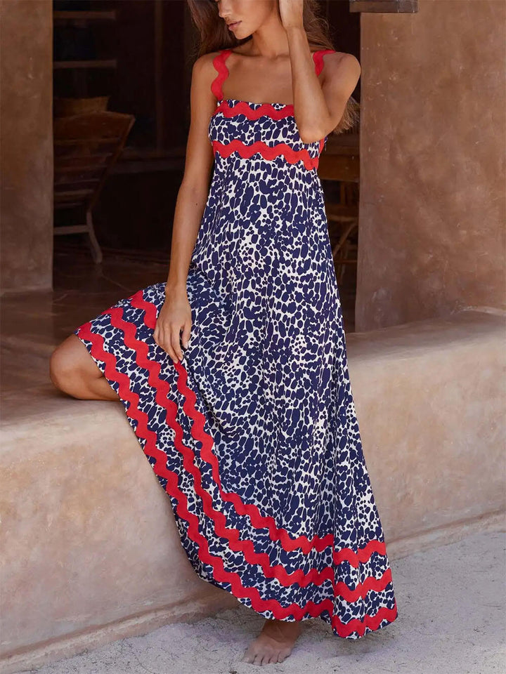 Suspender Print Maxi Dress - Seldom Seen Styles