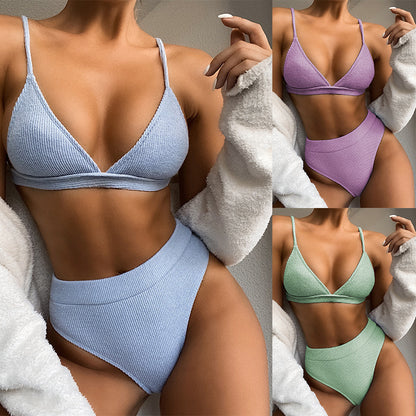 Swimsuit Bikini Hot Sale Solid Color Bikini Women's Two-Piece Swimsuit Triangle Bikini - Seldom Seen Styles