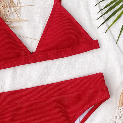 Swimsuit Bikini Hot Sale Solid Color Bikini Women's Two-Piece Swimsuit Triangle Bikini - Seldom Seen Styles