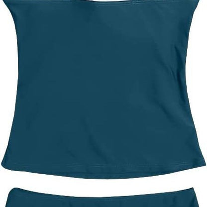 Swimsuit for Women 2 Piece 2 Piece Swimsuit for Women Blouson Tankini Top with Shorts Tummy Control Bathing Suit (Red,XXL) - Seldom Seen Styles