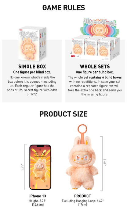 THE MONSTERS Big into Energy Series-Vinyl Plush Pendant Blind Box - Seldom Seen Styles