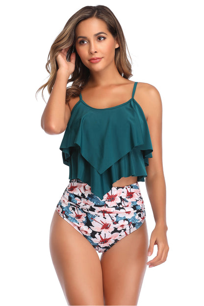 Tankini Swimsuits for Women High Waisted Swim Suit 2025 Bikini Sets Bathing Suits 2 PCS Tummy Control Ruffled Swimwear - Seldom Seen Styles