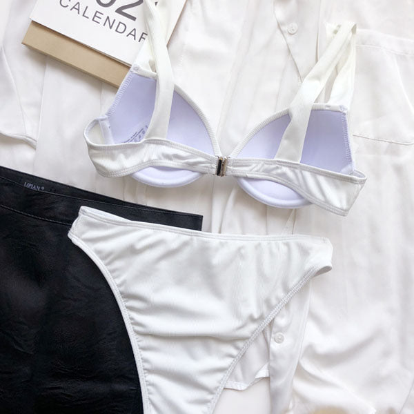 Tara Ribbed Style High Waist Bikini - Seldom Seen Styles