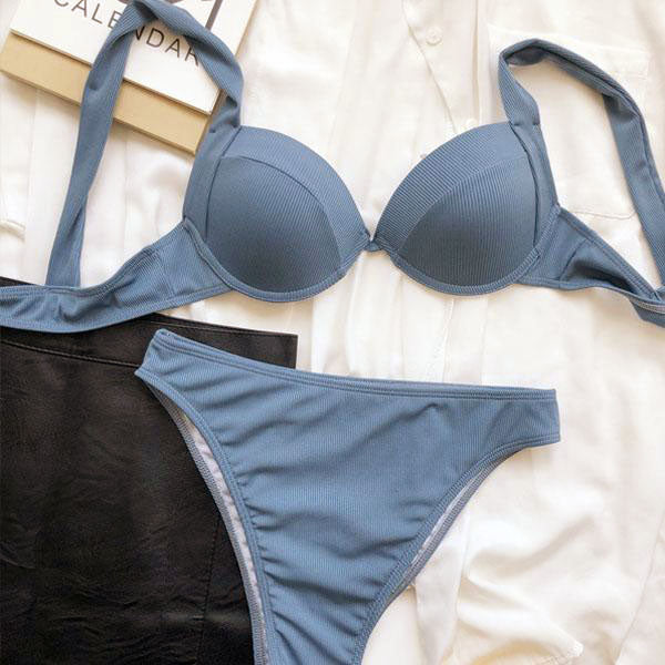 Tara Ribbed Style High Waist Bikini - Seldom Seen Styles