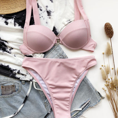 Tara Ribbed Style High Waist Bikini - Seldom Seen Styles