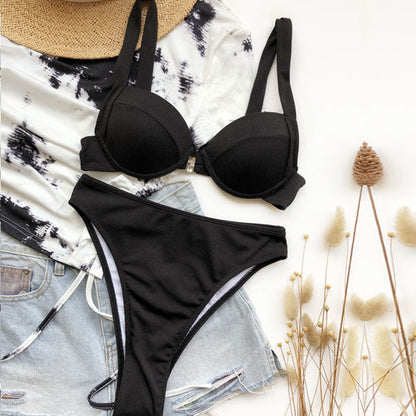 Tara Ribbed Style High Waist Bikini - Seldom Seen Styles