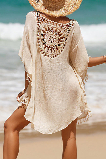 Tassel Hollow out Patchwork Cover-up - Seldom Seen Styles