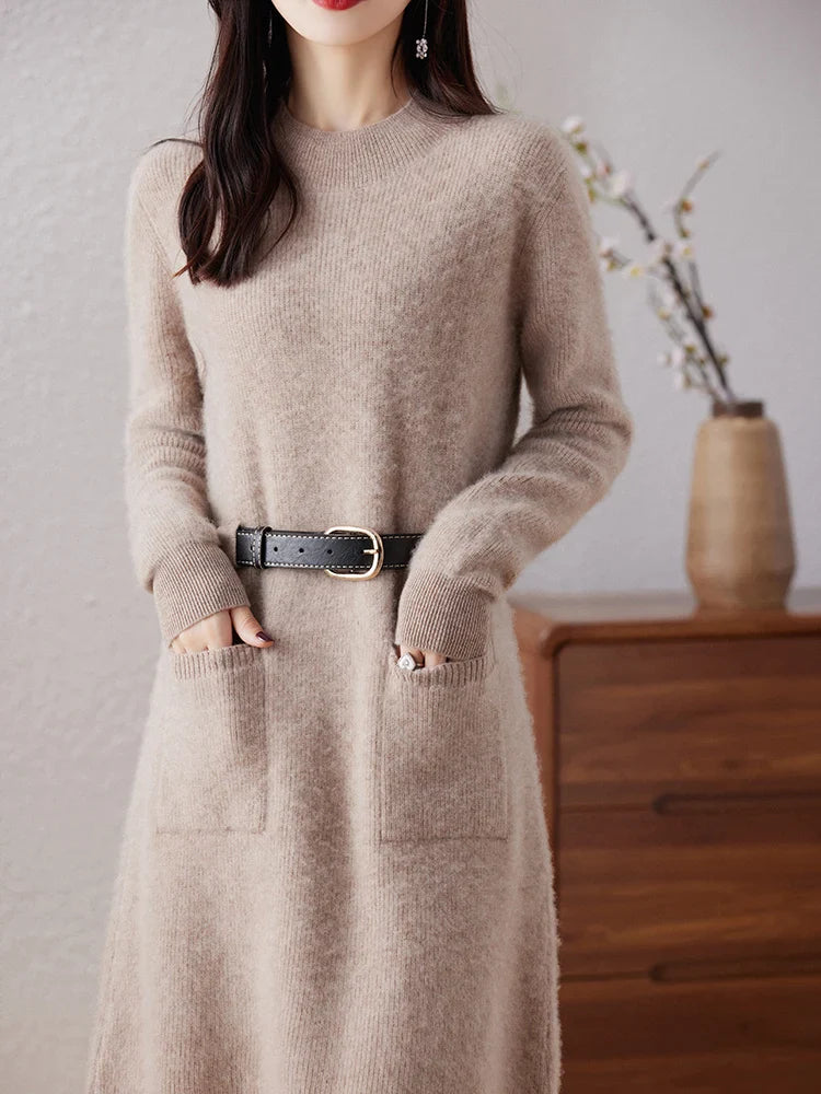 The Winter Luxe Midi Dress Knit Dresses For Women Dress With Belt - Seldom Seen Styles