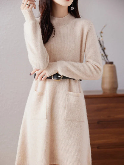 The Winter Luxe Midi Dress Knit Dresses For Women Dress With Belt - Seldom Seen Styles