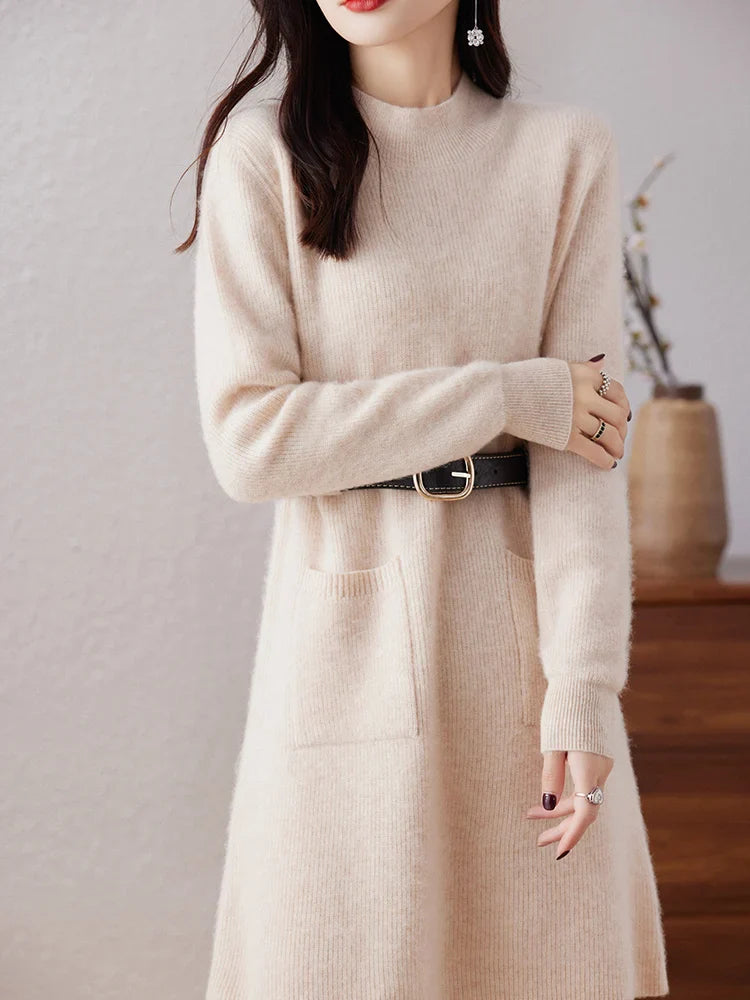 The Winter Luxe Midi Dress Knit Dresses For Women Dress With Belt - Seldom Seen Styles