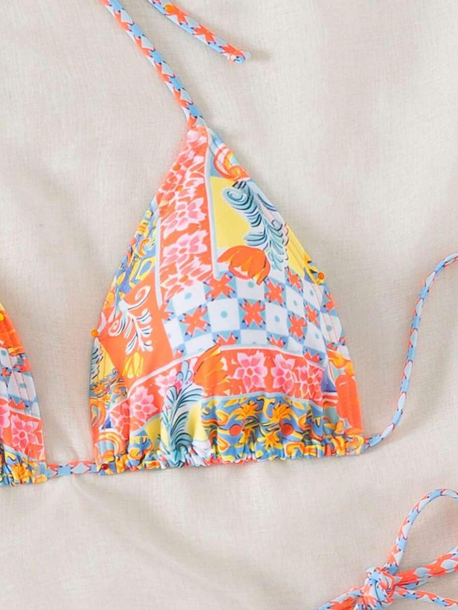 Triangle Bikini for Women 2 Piece Halter Bikini Sets Sexy High Cut Bathing Suit Side Tie Swimsuits - Seldom Seen Styles