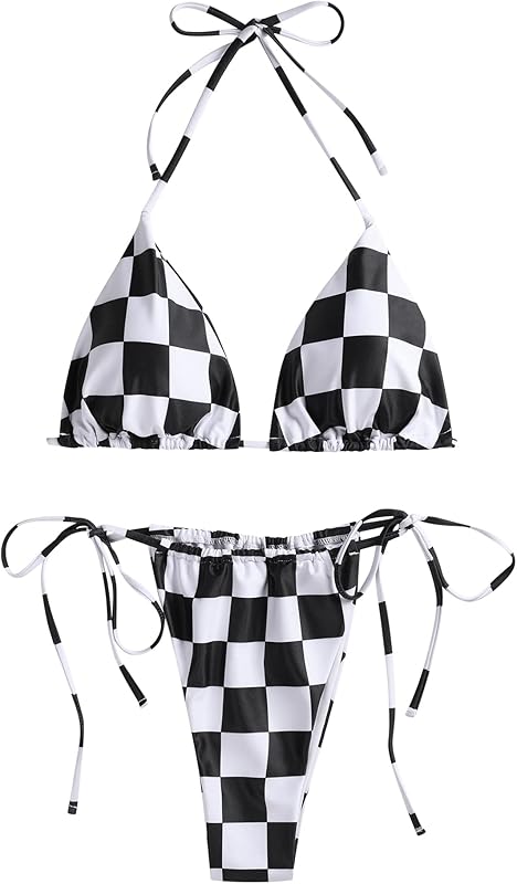 Triangle Bikini for Women 2 Piece Halter Bikini Sets Sexy High Cut Bathing Suit Side Tie Swimsuits - Seldom Seen Styles