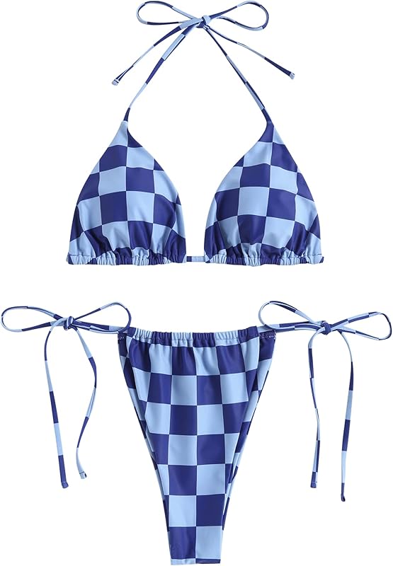 Triangle Bikini for Women 2 Piece Halter Bikini Sets Sexy High Cut Bathing Suit Side Tie Swimsuits - Seldom Seen Styles