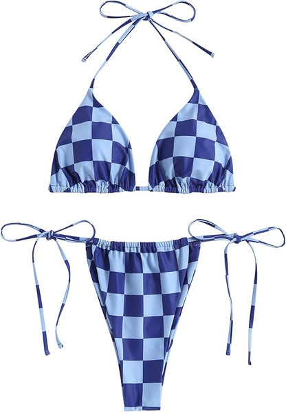 Triangle Bikini for Women 2 Piece Halter Bikini Sets Sexy High Cut Bathing Suit Side Tie Swimsuits - Seldom Seen Styles