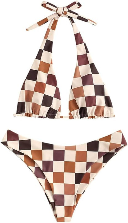 Triangle Bikini for Women 2 Piece Halter Bikini Sets Sexy High Cut Bathing Suit Side Tie Swimsuits - Seldom Seen Styles