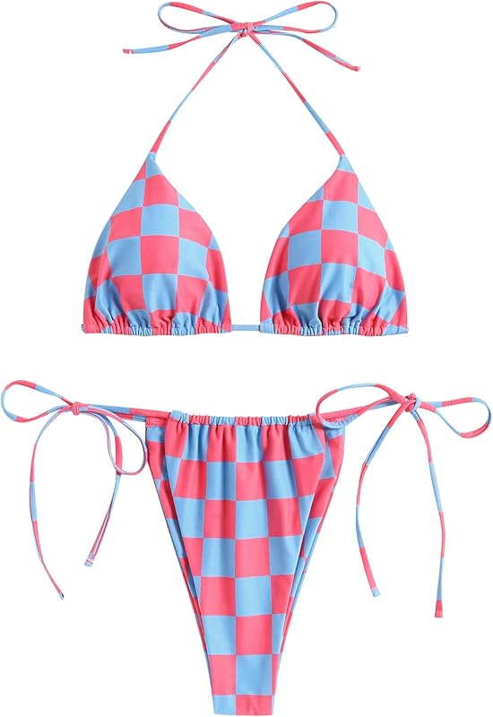 Triangle Bikini for Women 2 Piece Halter Bikini Sets Sexy High Cut Bathing Suit Side Tie Swimsuits - Seldom Seen Styles