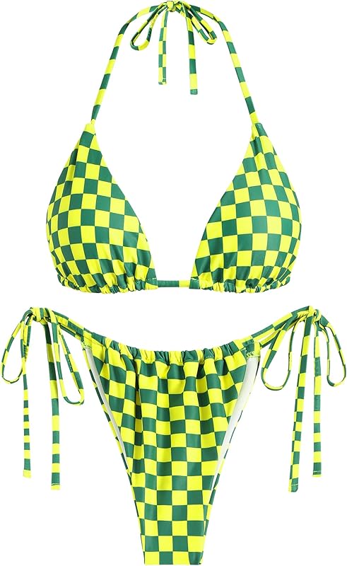 Triangle Bikini for Women 2 Piece Halter Bikini Sets Sexy High Cut Bathing Suit Side Tie Swimsuits - Seldom Seen Styles
