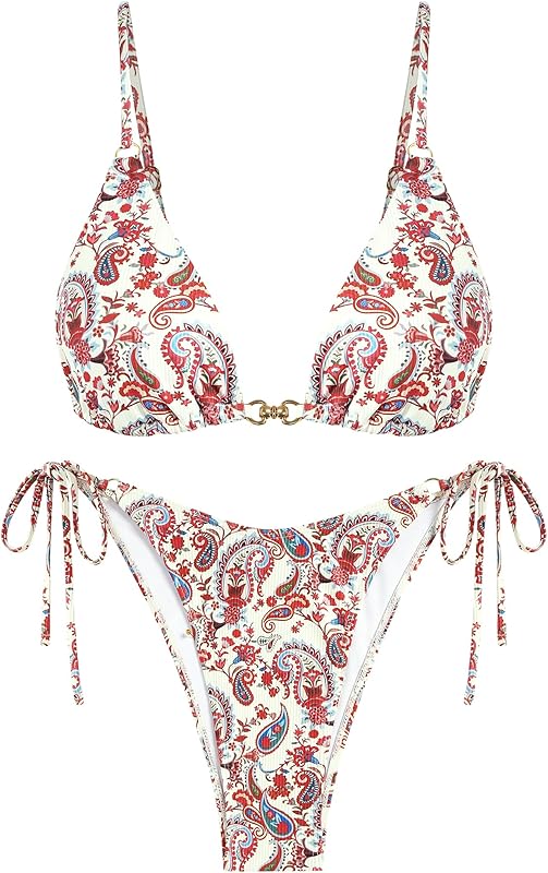 Triangle Bikini for Women 2 Piece Halter Bikini Sets Sexy High Cut Bathing Suit Side Tie Swimsuits - Seldom Seen Styles