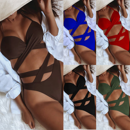 Two Piece Bikini Sets for Women High Waisted Bikini Push Up Swimsuit Halter Wrap Criss Cross Bathing Suit - Seldom Seen Styles