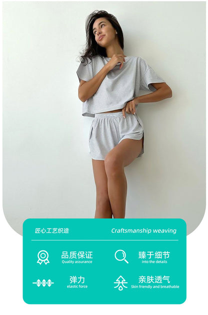 Two-piece Set Women's Halloween Back To School All Over Print Print Pants Clothing Sets, Casual Wear Drop Shoulder Short Sleeve Round Neck Crop Tee & Elastic Waist Split Hem Shorts, Ladies Clothes Utah Girl Fits, Co-ord Set, Sets for Women 2 Piece - Seldom Seen Styles