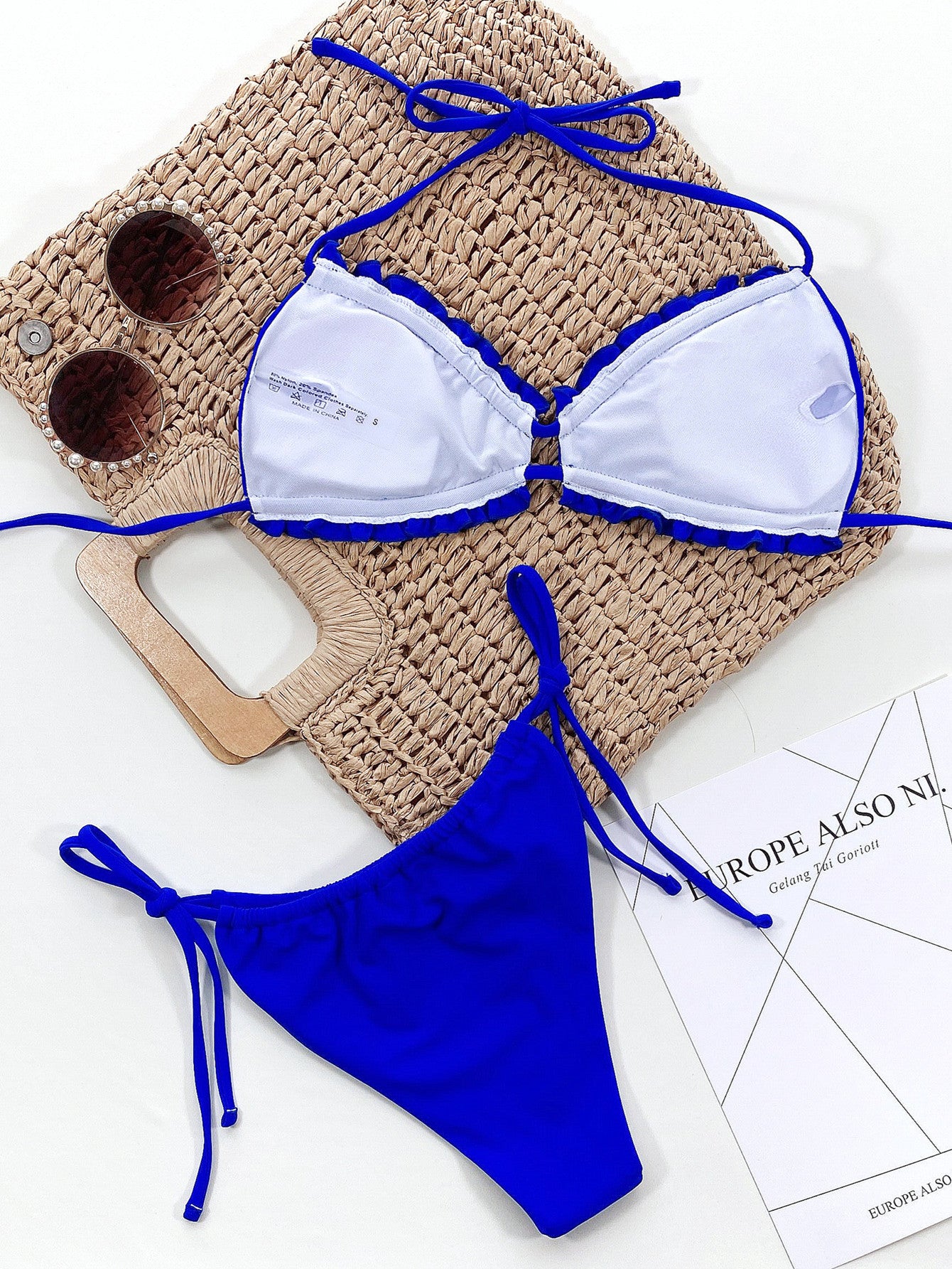Two-Piece Swimsuit Sexy Swimwear Solid Color Low Waist Bikini - Seldom Seen Styles