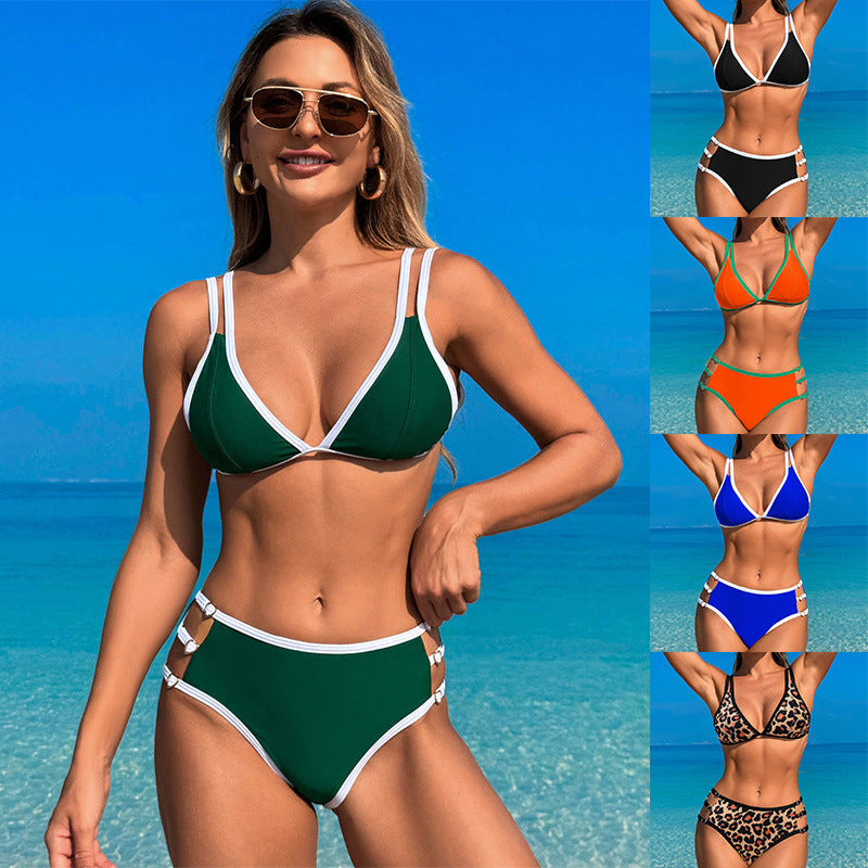 Two Piece Swimsuit Women Bikini Sets Cutout Swimwear Push Up Sexy Bathing Suit Cheeky Cute Beachwear V Neck - Seldom Seen Styles