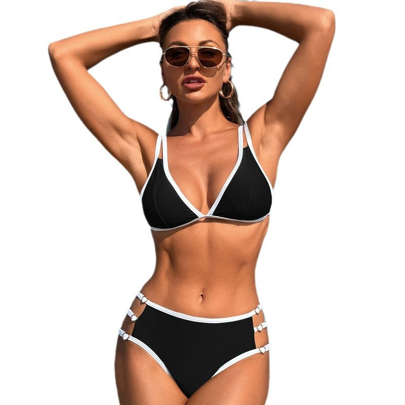 Two Piece Swimsuit Women Bikini Sets Cutout Swimwear Push Up Sexy Bathing Suit Cheeky Cute Beachwear V Neck - Seldom Seen Styles