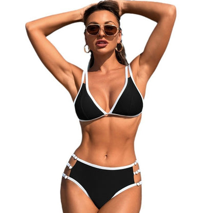 Two Piece Swimsuit Women Bikini Sets Cutout Swimwear Push Up Sexy Bathing Suit Cheeky Cute Beachwear V Neck - Seldom Seen Styles