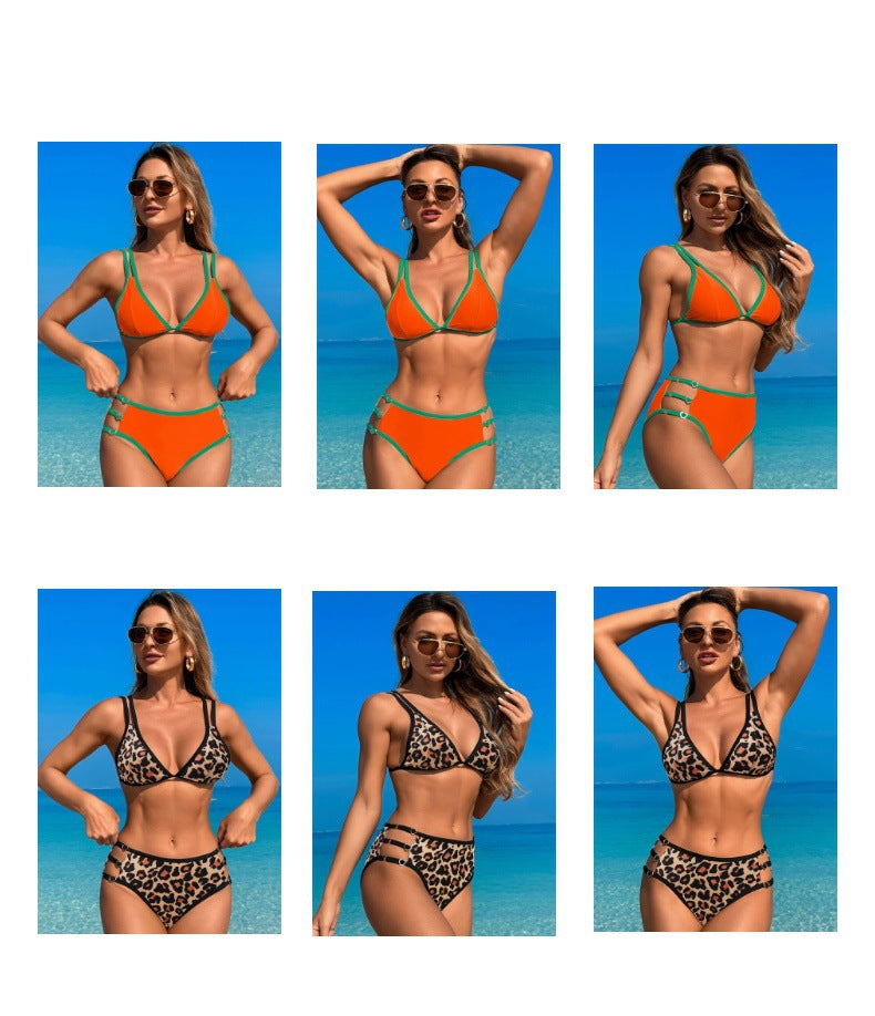 Two Piece Swimsuit Women Bikini Sets Cutout Swimwear Push Up Sexy Bathing Suit Cheeky Cute Beachwear V Neck - Seldom Seen Styles